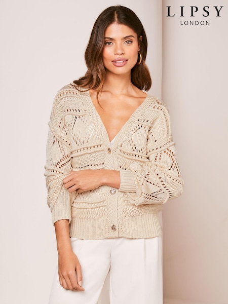 Bela - Lipsy Chunky Stitch Mix Knitted Cardigan (Q86766) | € 25