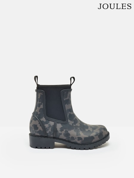 שחור/מנומר - Joules Oakfield Short Neoprene-lined Ankle Wellies (Q87010) | ‏302‏₪