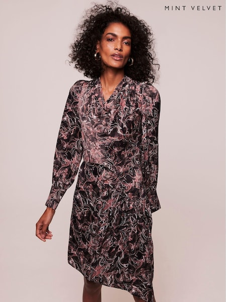 Mint Velvet Black Marble Print Mini Dress (Q87054) | €54