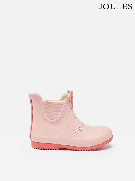 Joules Kids' Pink Character Fleece Lined Ankle Wellies (Q87135) | R$ 295