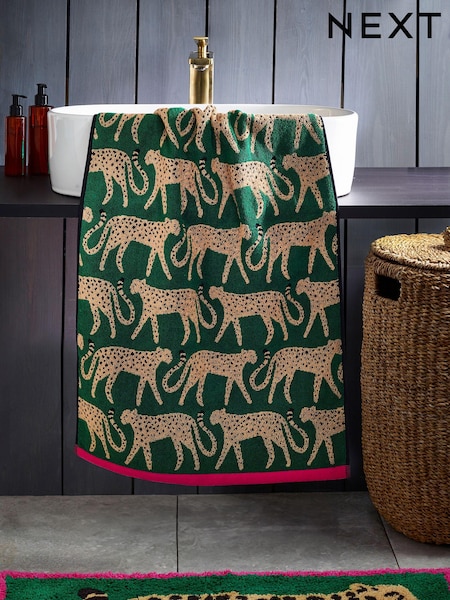 Green 100% Cotton Cheetah Towel (Q87144) | $13 - $42