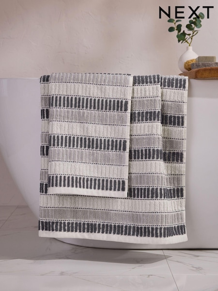 Grey Stripe Egyptian Cotton Towel (Q87178) | $18 - $52
