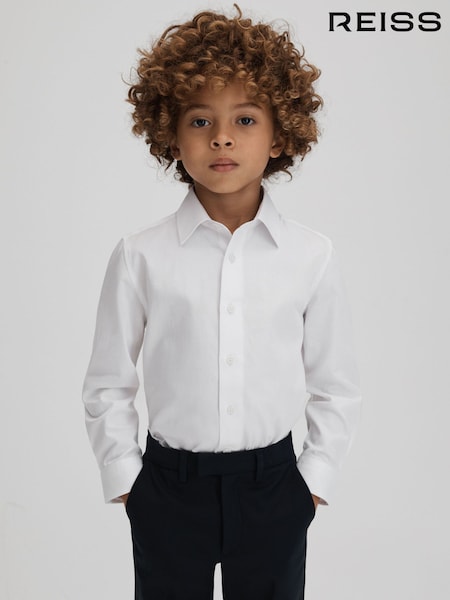 Reiss White Remote 3-9 yrs Slim Fit Cotton Shirt (Q87400) | 206 QAR