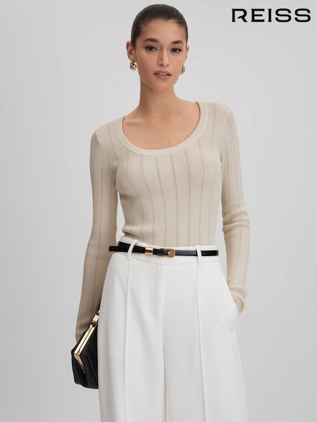 Reiss Sierra Knitted Scoop Neck Top (Q87403) | €173