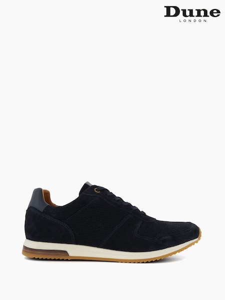 Dune London Blue Standard Fit Trilogy Perforated Runner Trainers (Q87560) | €156
