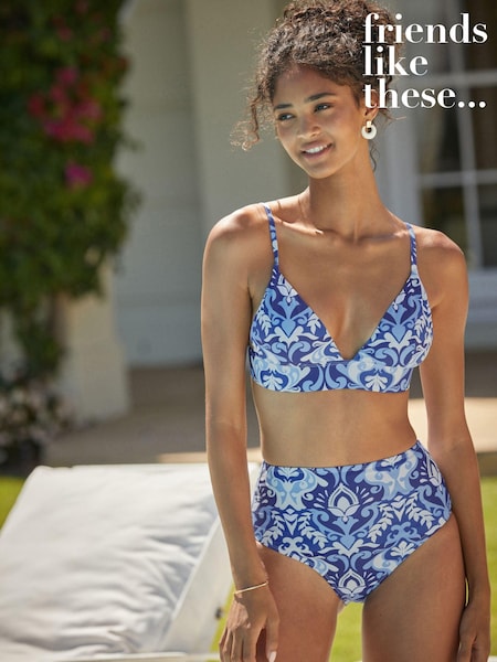 Friends Like These Blue Wider Apex Tie Back Triangle Bikini Top (Q87594) | €14
