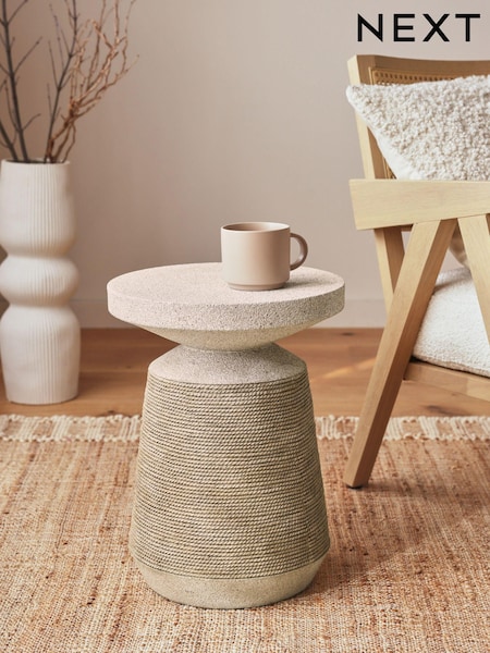 Natural Nautical Rope Side Table (Q87693) | €145