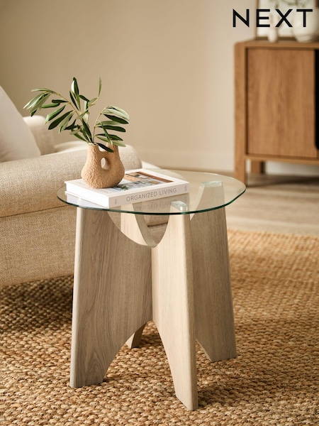 Light Natural Langton Glass Side Table (Q87720) | €155