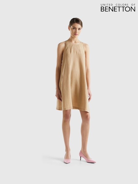 Benetton Cream Mini Linen Dress (Q87724) | €18.50