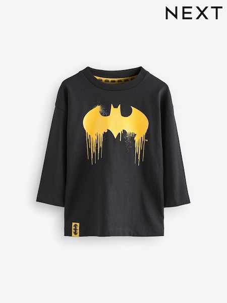 Black 100% Cotton Batman Long Sleeve T-Shirt (3mths-8yrs) (Q87749) | AED28 - AED35