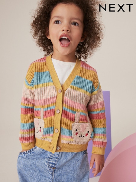 Mavrica - 100% Cotton Stripe Bunny Cardigan (3mths-7yrs) (Q87890) | € 15 - € 19
