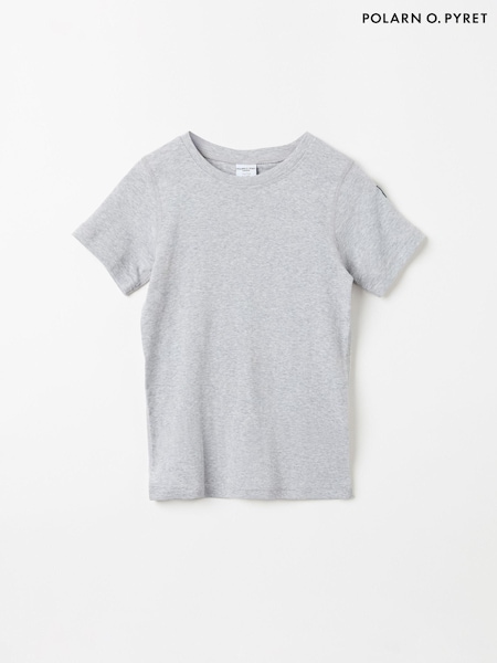 Polarn O. Pyret Grey Organic Cotton Short Sleeve T-Shirt (Q87968) | AED82