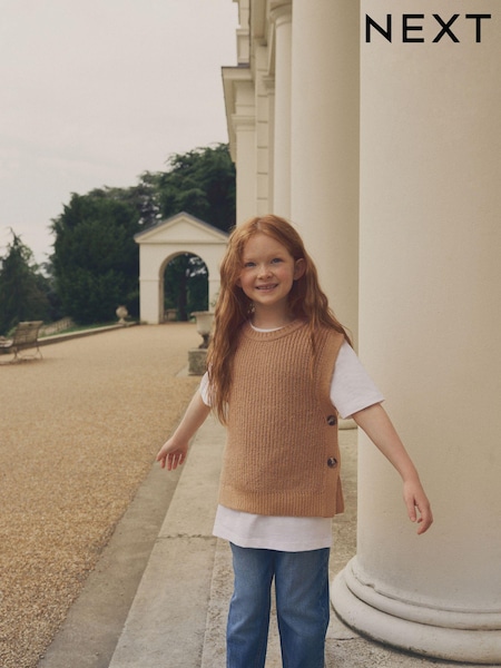 Tan Brown Knitted Tank Top (3-16yrs) (Q87985) | €16 - €21