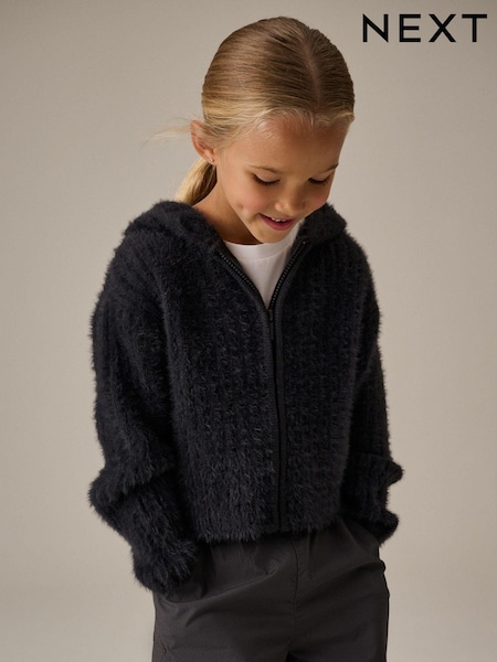 Charcoal Grey Fluffy Hoodie (3-16yrs) (Q87988) | €19 - €24