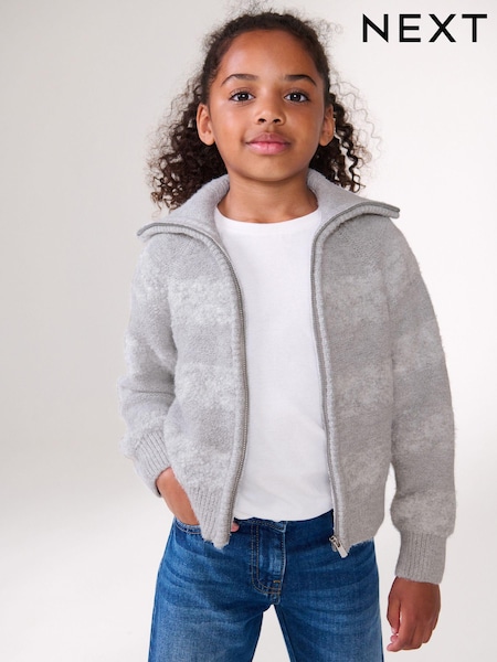 Серый - Zip Thru Cardigan (3-16yrs) (Q87998) | €7 - €8