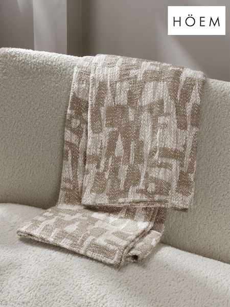 HÖEM Natural Ola Jacquard 100% Cotton Throw (Q88009) | €42
