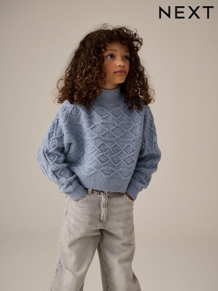 Blau - Cable Boxy Jumper (3-16yrs) (Q88023) | 6 € - 7 €