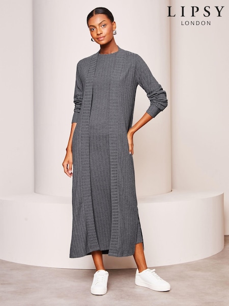 siva - Lipsy Long Sleeve Ribbed Cosy Longline Cardigan (Q88086) | € 23