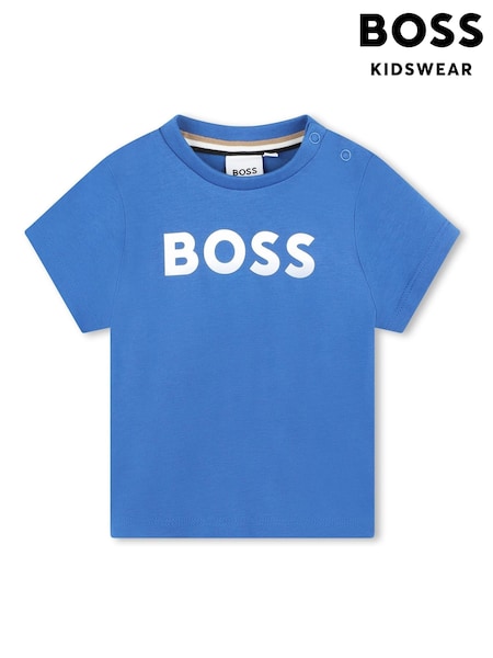 Albastru deschis - Tricou cu mânecă scurtă și logo BOSS (Q88090) | 136 LEI - 154 LEI