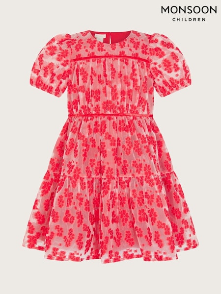Monsoon Red Floral Texture Dress (Q88230) | €21.50 - €25