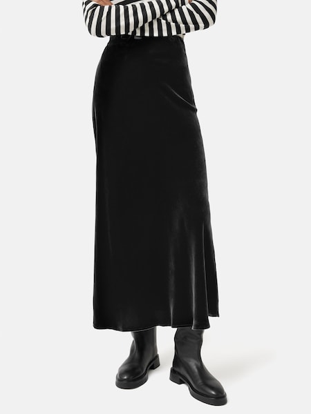 Jigsaw Black Velvet Maxi Skirt (Q88494) | €105