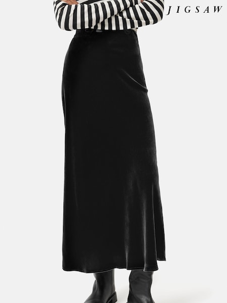 Jigsaw Purple Velvet Maxi Skirt (Q88525) | €105