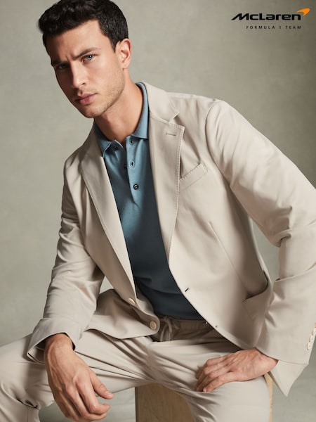 Reiss x McLaren F1 Team Stone McLaren F1 Slim Fit Technical Single Breasted Blazer (Q88576) | AED1,910