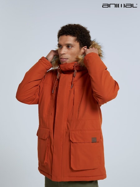 Animal Mens Orange Whitsand Sherpa Zip Jacket (Q88621) | €89