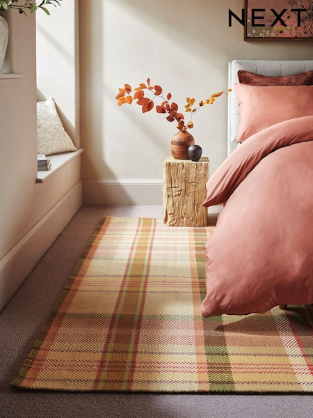 Pink/Orange Matilda Check Rug (Q88624) | €46 - €145