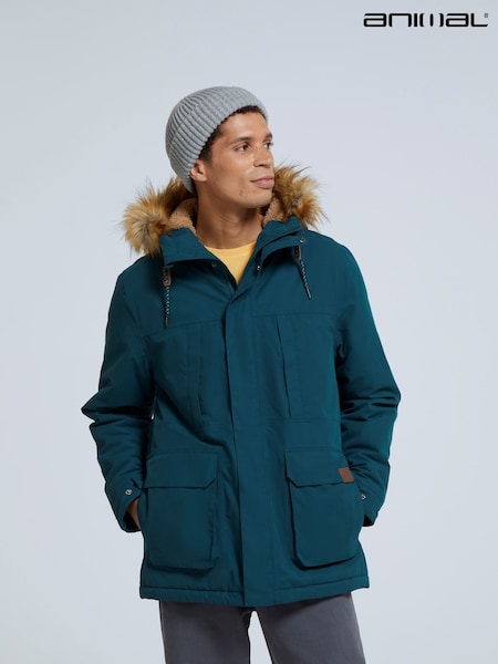 Animal Green Whitsand Mens Sherpa Zip Jacket (Q88631) | 644 LEI