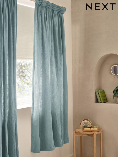 100% Cotton Crinkle Pencil Pleat Curtains (Q88632) | €19 - €42