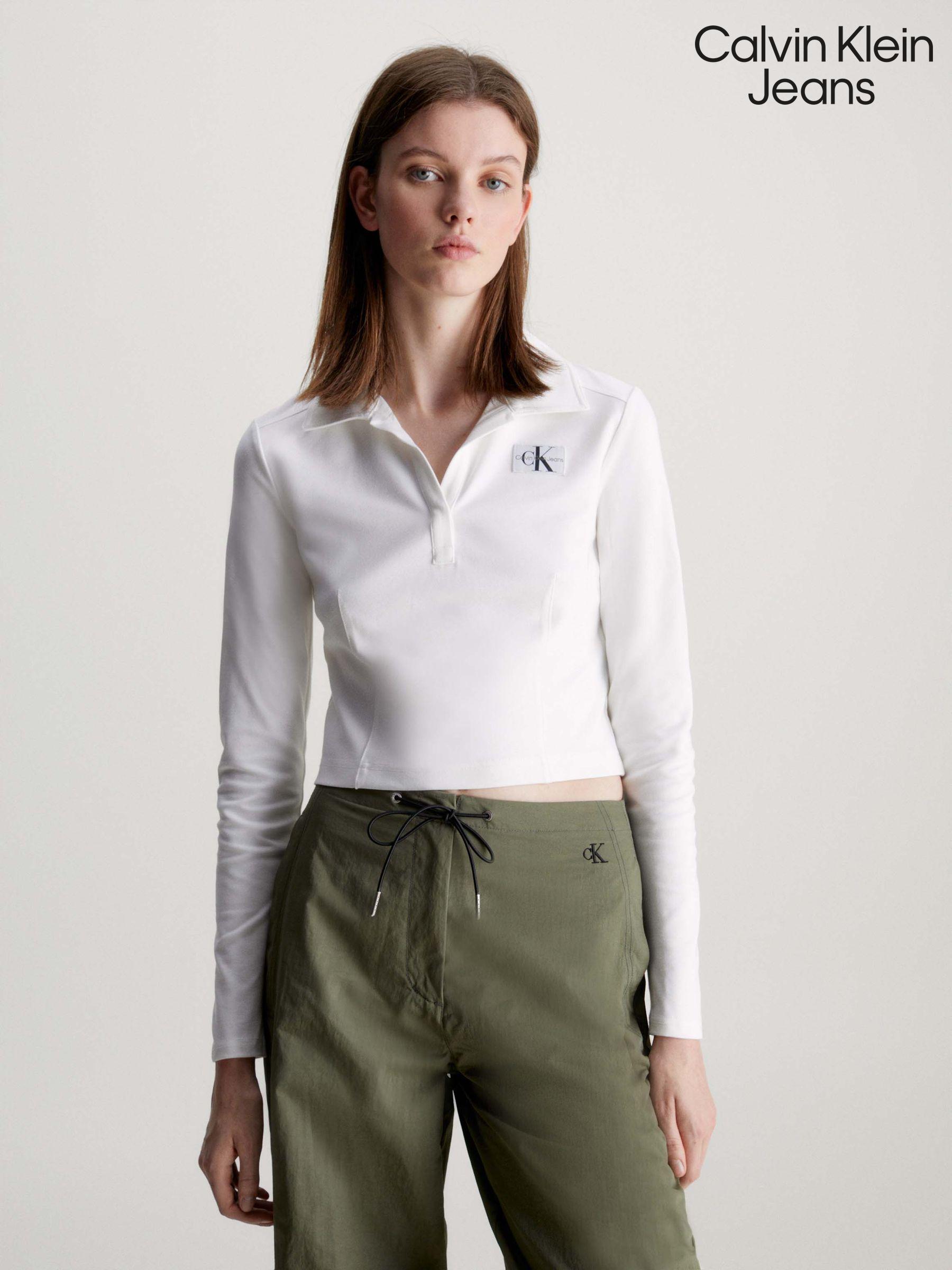 Women s Calvin Klein Jeans White Long Sleeve Tops Next Poland