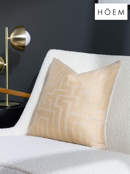HÖEM Tofu Natural 45 x 45cm Lauder Jacquard Feather Filled Cushion (Q88645) | AED128