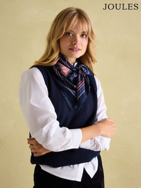 Joules Bloomfield Square Silk Scarf (Q88652) | €63