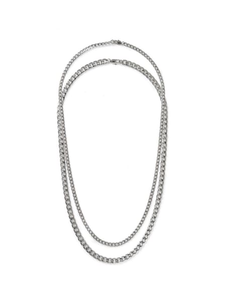 Silver Tone Multirow Chain Necklace (Q88710) | €25