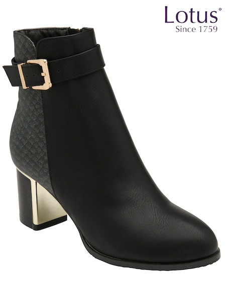 Lotus Black chrome Ankle Boots (Q88780) | 322 QAR