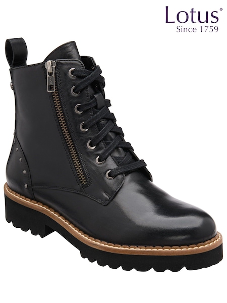 Lotus Black Ankle Boots (Q88782) | ₪427