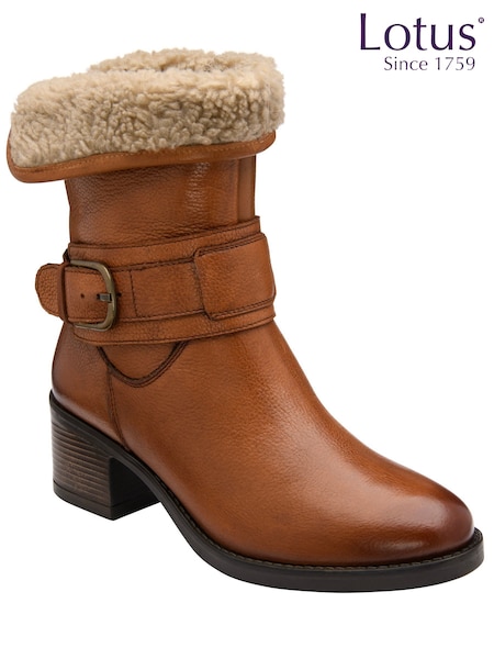 Lotus Dark Brown Ankle Boots (Q88815) | AED276