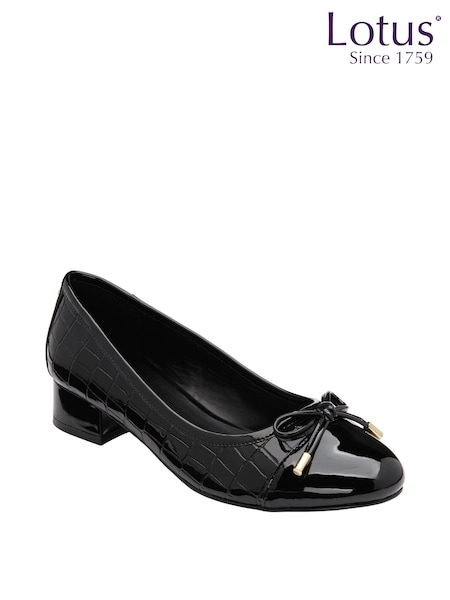črna - Lotus Low Heel Court Shoes (Q88818) | € 39