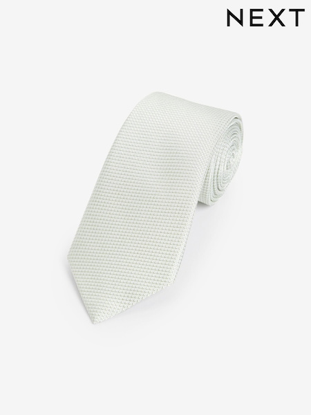 Light Green Textured Silk Tie (Q88858) | €7