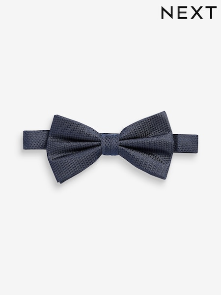 Navy Blue Textured Silk Bow Tie (Q88877) | AED39