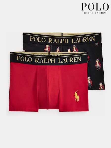 Red - Regular Polo Ralph Lauren Seasonal Bear Trunks 2 Pack