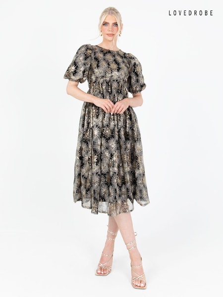 Lovedrobe Sequin Star Black Midi Dress (Q89130) | €31