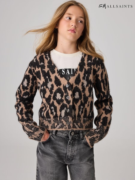 smALLSAINTS Wick Leopard Girls Knitted Cardigan (Q89162) | 166 LEI - 187 LEI