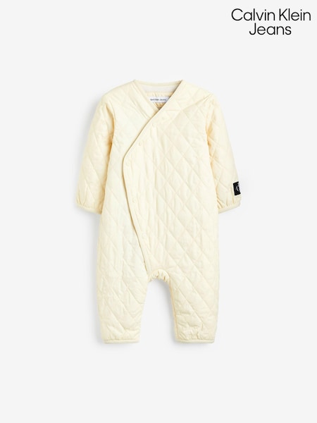 Calvin Klein Jeans Baby Cream 100% Cotton Quilted Bodysuit (Q89197) | 73 €