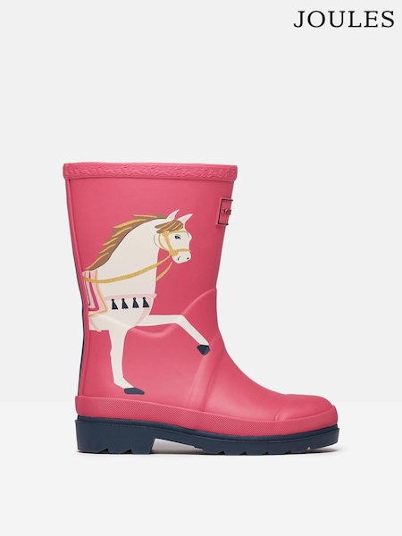 Joules Girls' Splashwell Pink Horse Wellies (Q89222) | 1,799 UAH