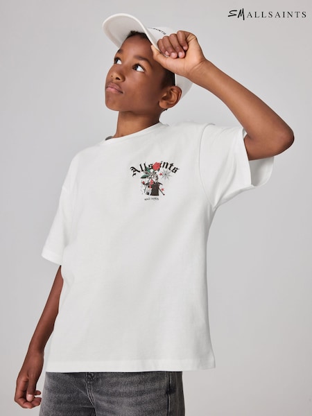 smALLSAINTS White/Magick Boys Oversized Graphic Crew T-Shirt (Q89255) | €11 - €13