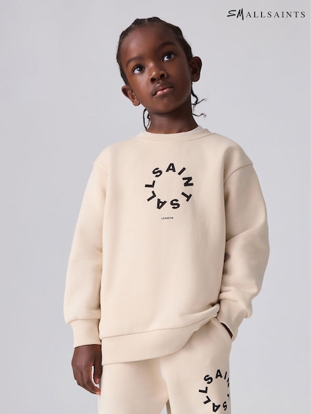 smAllSaints Neutral Tierra Oversized Logo Crew Sweatshirt (Q89268) | €18 - €21