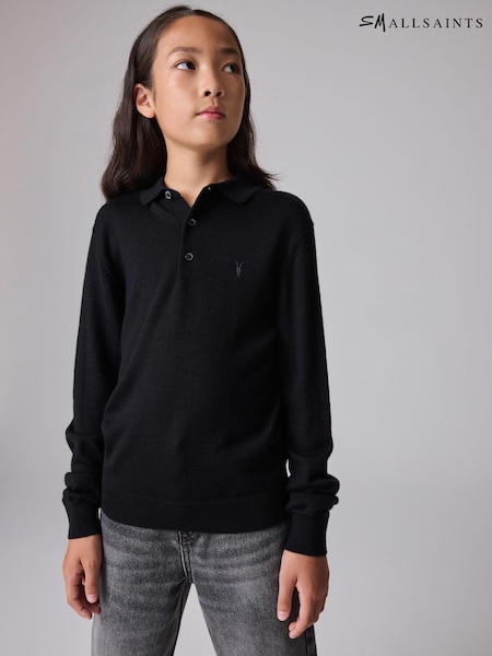 smALLSAINTS Black Boys Mode Long Sleeve Knitted Polo Shirt (Q89296) | €32 - €35
