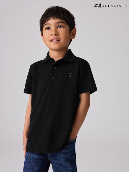 smALLSAINTS Black Boys 100% Cotton Short Sleeve Polo Shirt (Q89300) | ₪111 - ₪131
